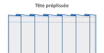Rideaux ERP Tête pré plissée